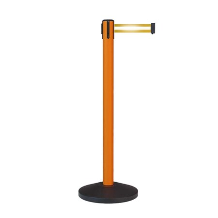 Montour Line Stanchion Belt Barrier Orange Post 11ft. Yel/Ref. HL Belt ES400-OR-YRH-110